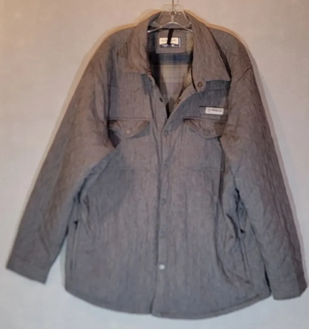 Magellan Outdoors Mens 2XL Quilted Shirt Jacket  Grey